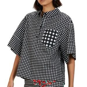 NWT The Kit. Boxy Shirt Red /Black Gingham